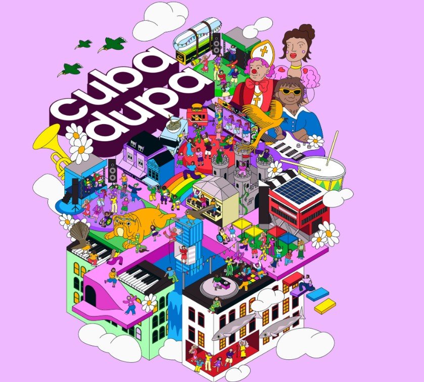 Vibrant art installations, music stages and crowds at CUBADUPA 2026 Cuba Street Wellington